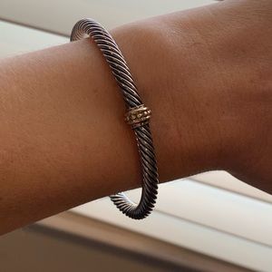 David Yurman Cable Classics Bracelet in Sterling Silver w/ 18K Yellow Gold, 4mm